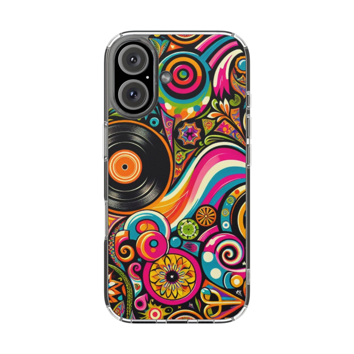 Colorful Vinyl Record Clear Phone Case