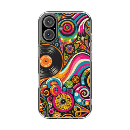 Colorful Vinyl Record Clear Phone Case