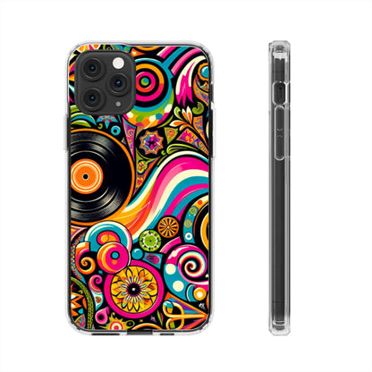 Colorful Vinyl Record Clear Phone Case