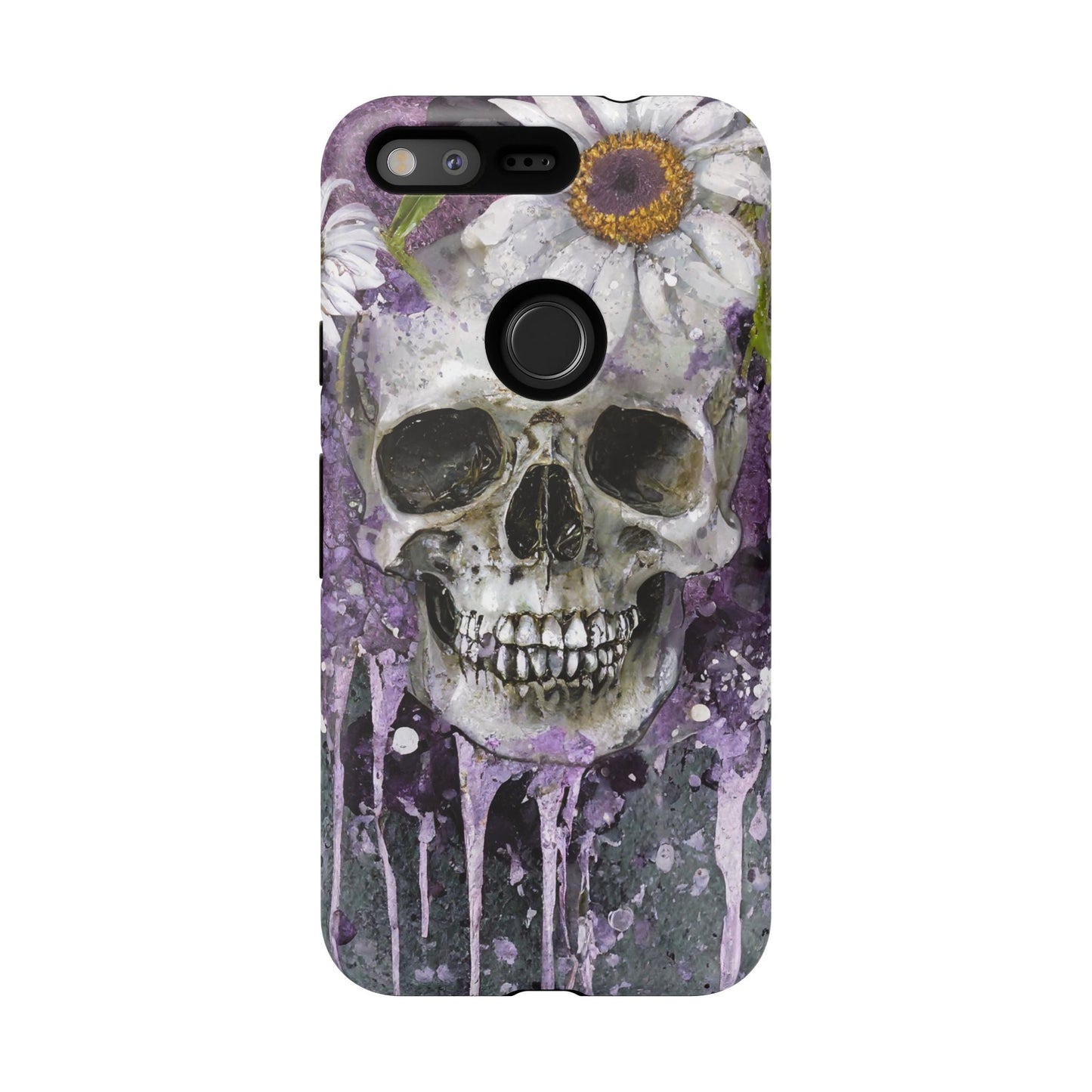 Plum Skull and Daisy Tough Phone Case