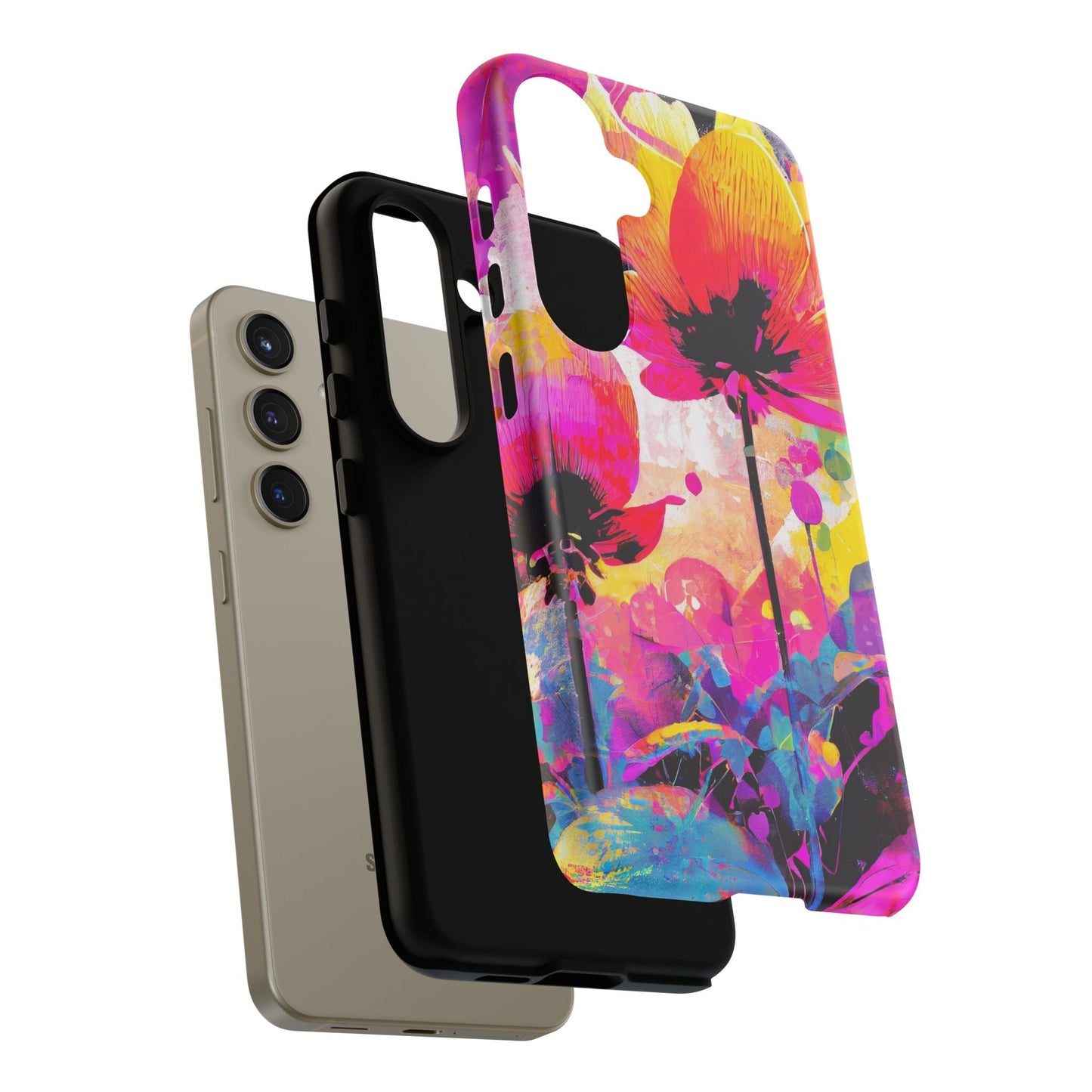 Neon Floral Tough Phone Case