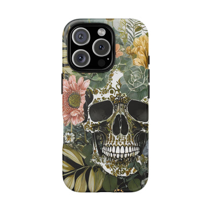 Floral Skull Tough Phone Case