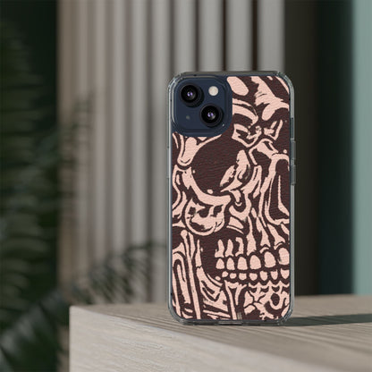 Gothic Abstract Skull Clear Phone Case