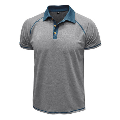 Men's Cotton Blend Contrast Stitch Polo Shirt - Athletic Fit