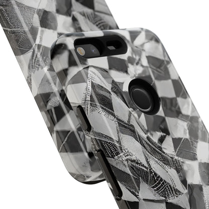 Abstract Checker Print Tough Phone Case