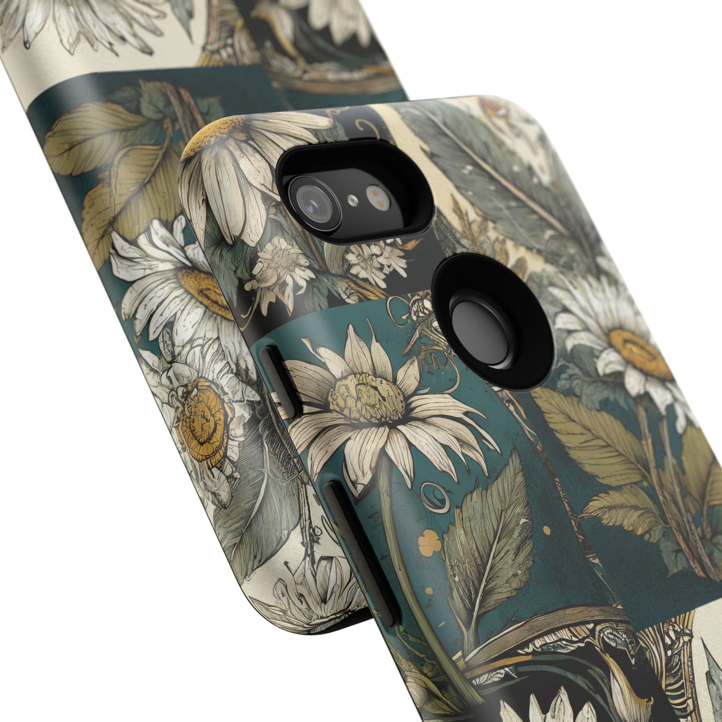 Abstract Teal Daisy Tough Phone Case