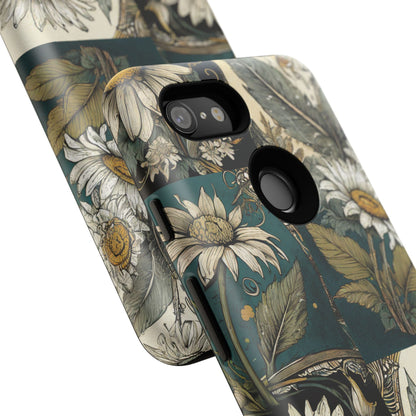 Abstract Teal Daisy Tough Phone Case