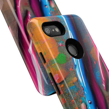 Colorful Artistic Paint Splatter Tough Phone Case