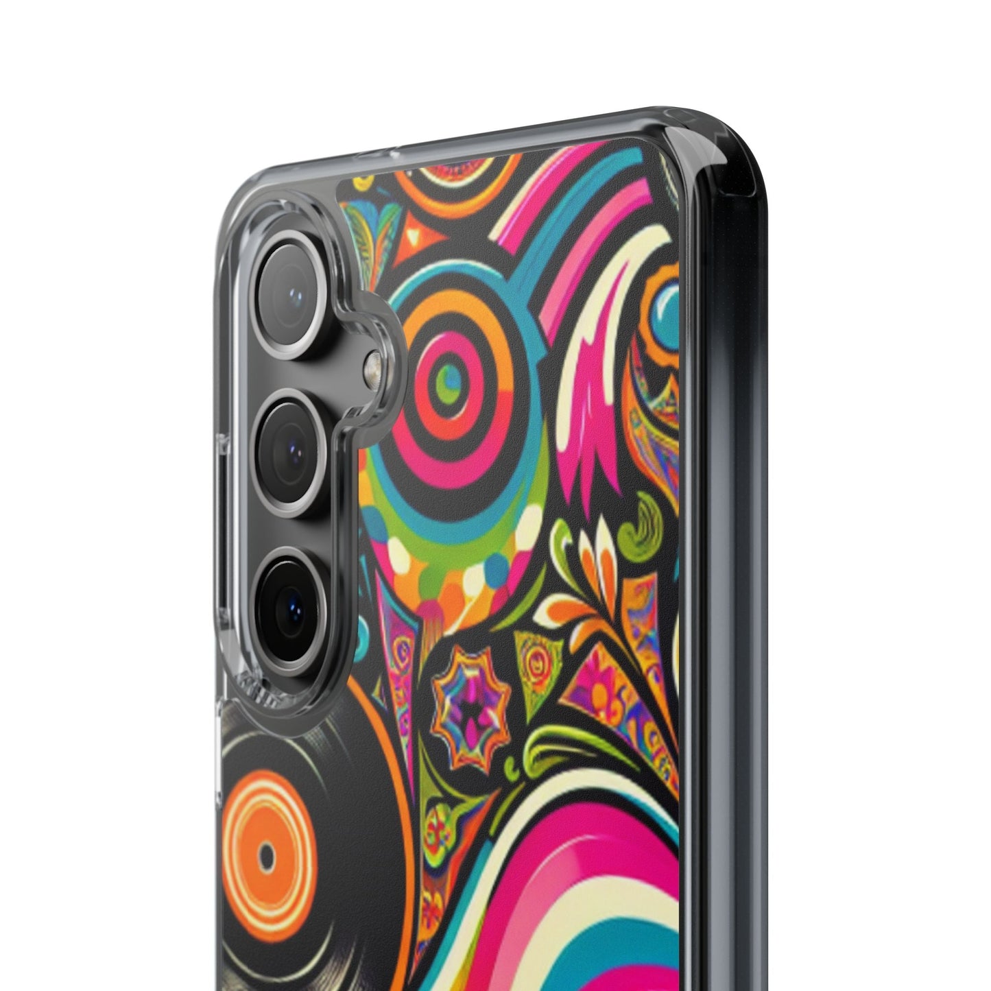 Colorful Vinyl Record Clear Phone Case