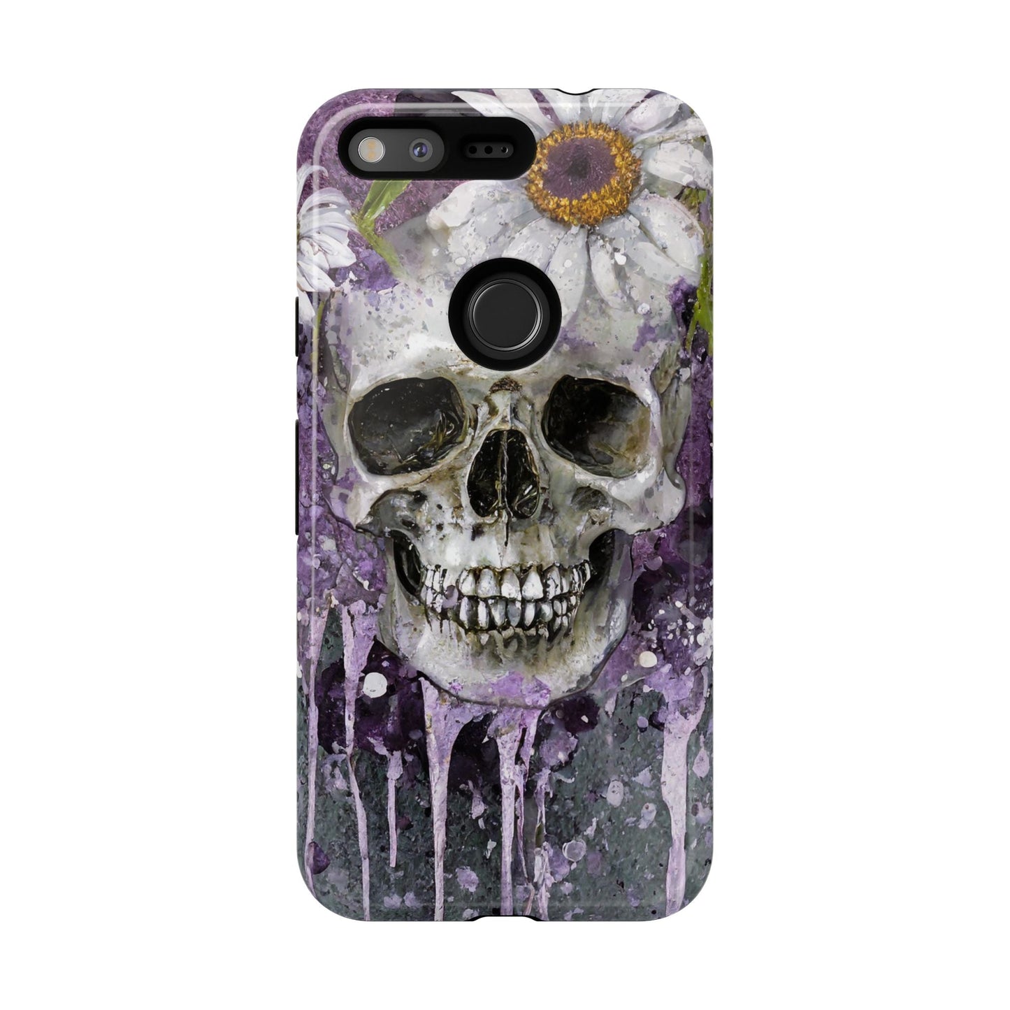 Plum Skull and Daisy Tough Phone Case
