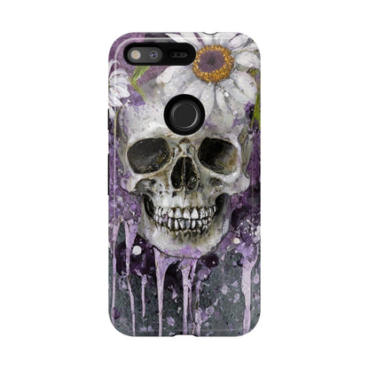 Plum Skull and Daisy Tough Phone Case