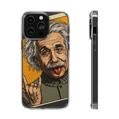 Edgy Einstein Clear Phone Cases