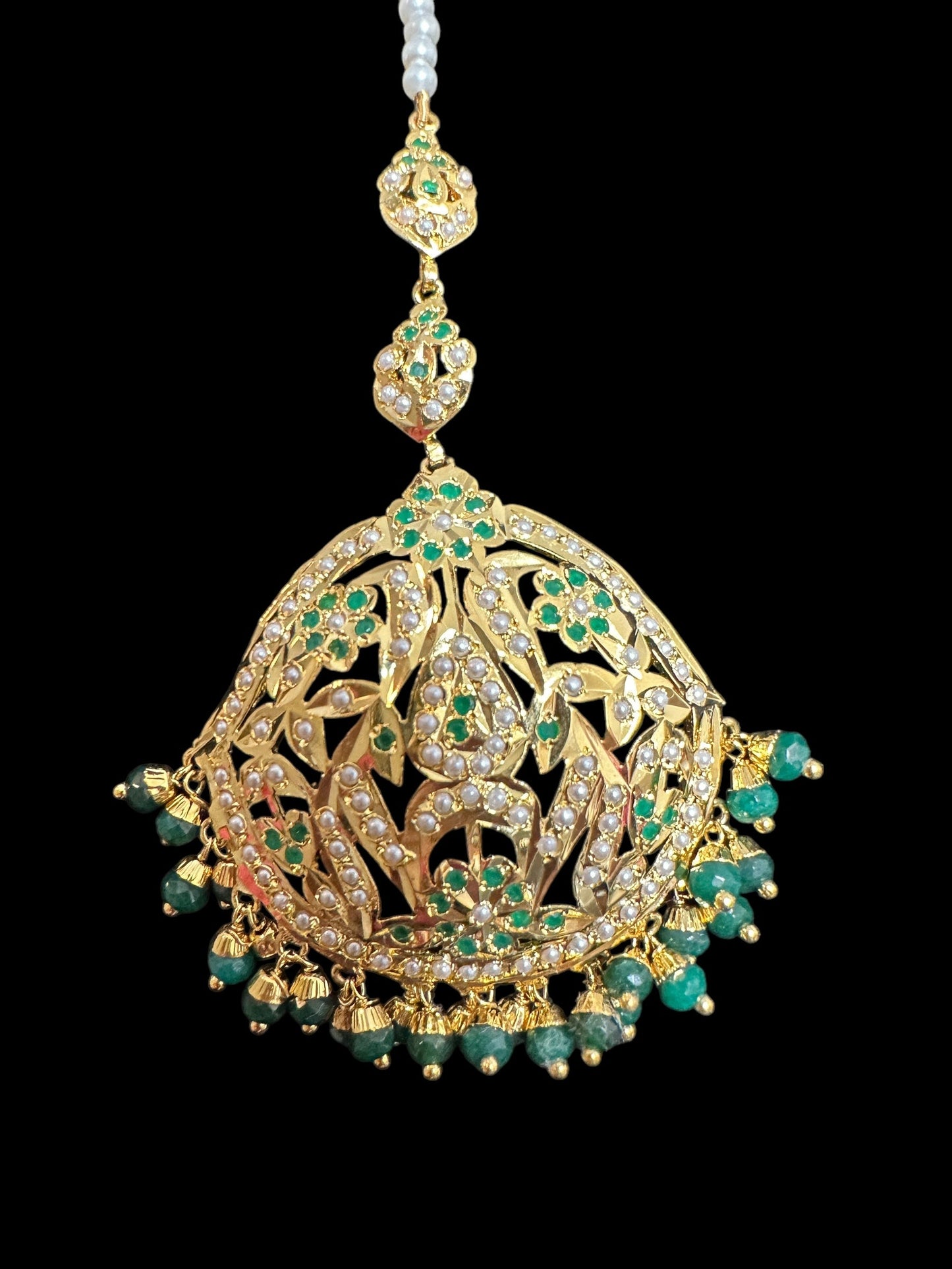 DJTK354 Jadau tika in green , ( SHIPS IN 4 WEEKS  )