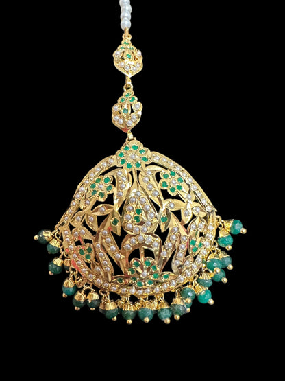 DJTK354 Jadau tika in green , ( SHIPS IN 4 WEEKS  )