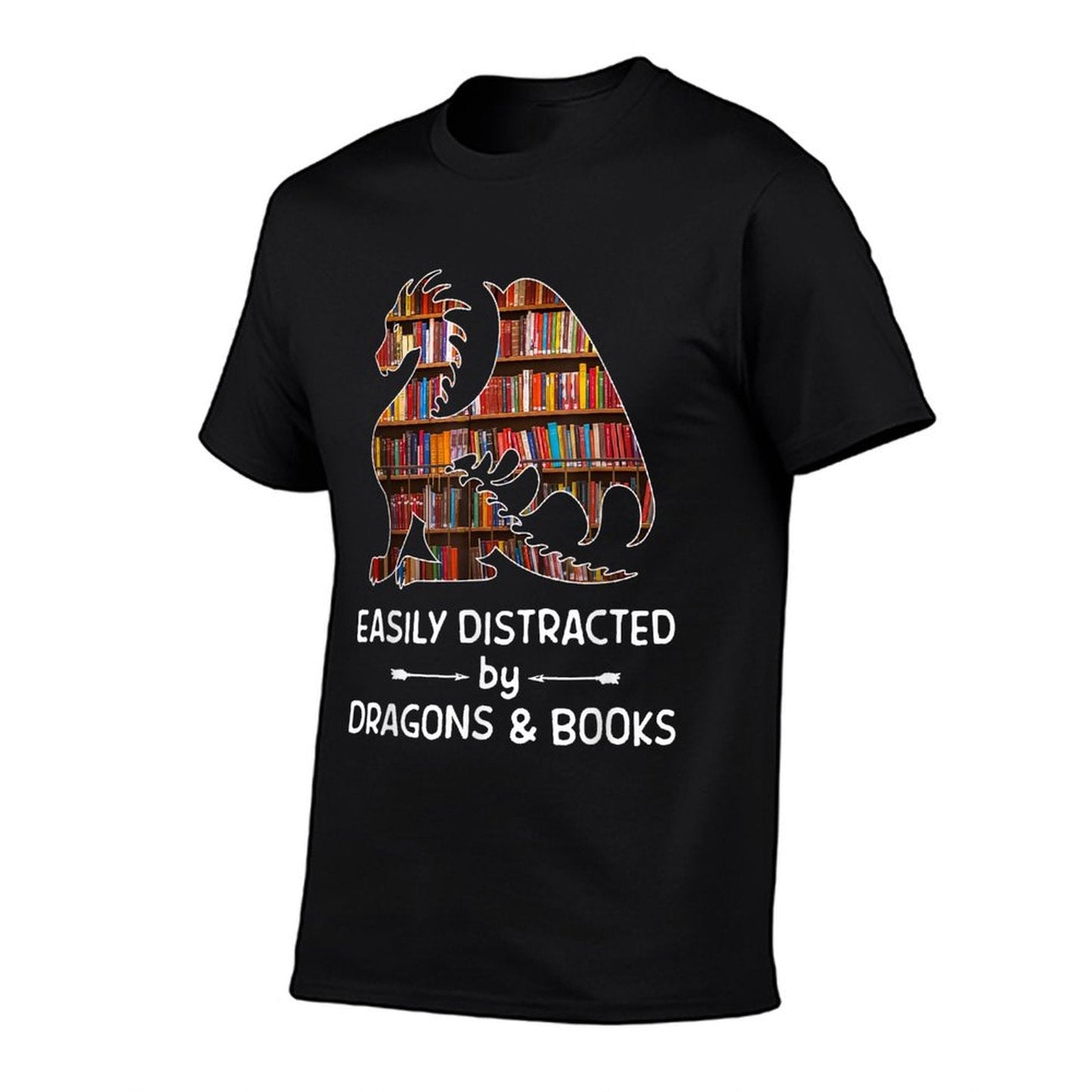 Easily Distracted by Dragon And Books Nerds T-Shirt