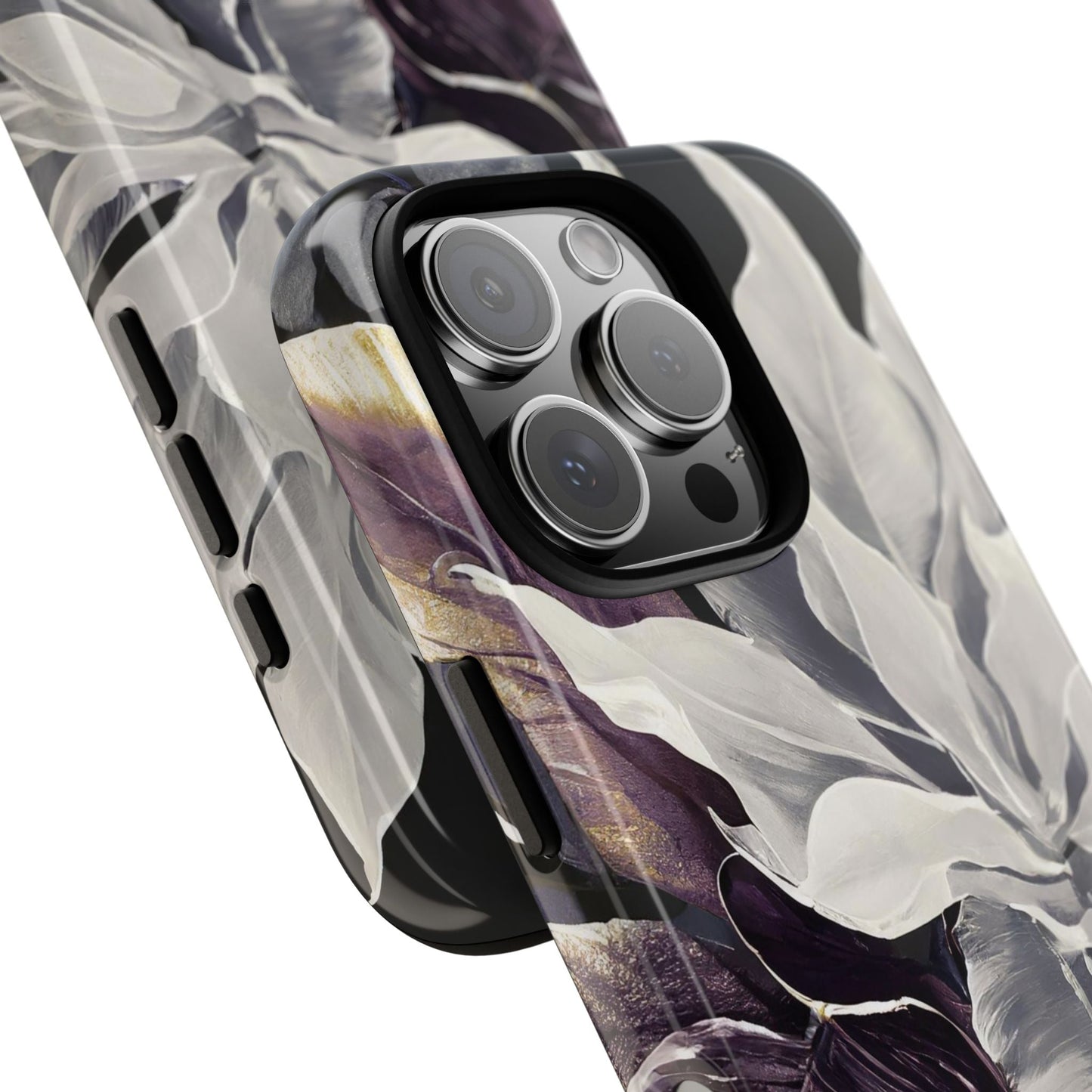 White & Plum Floral Tough Phone Case