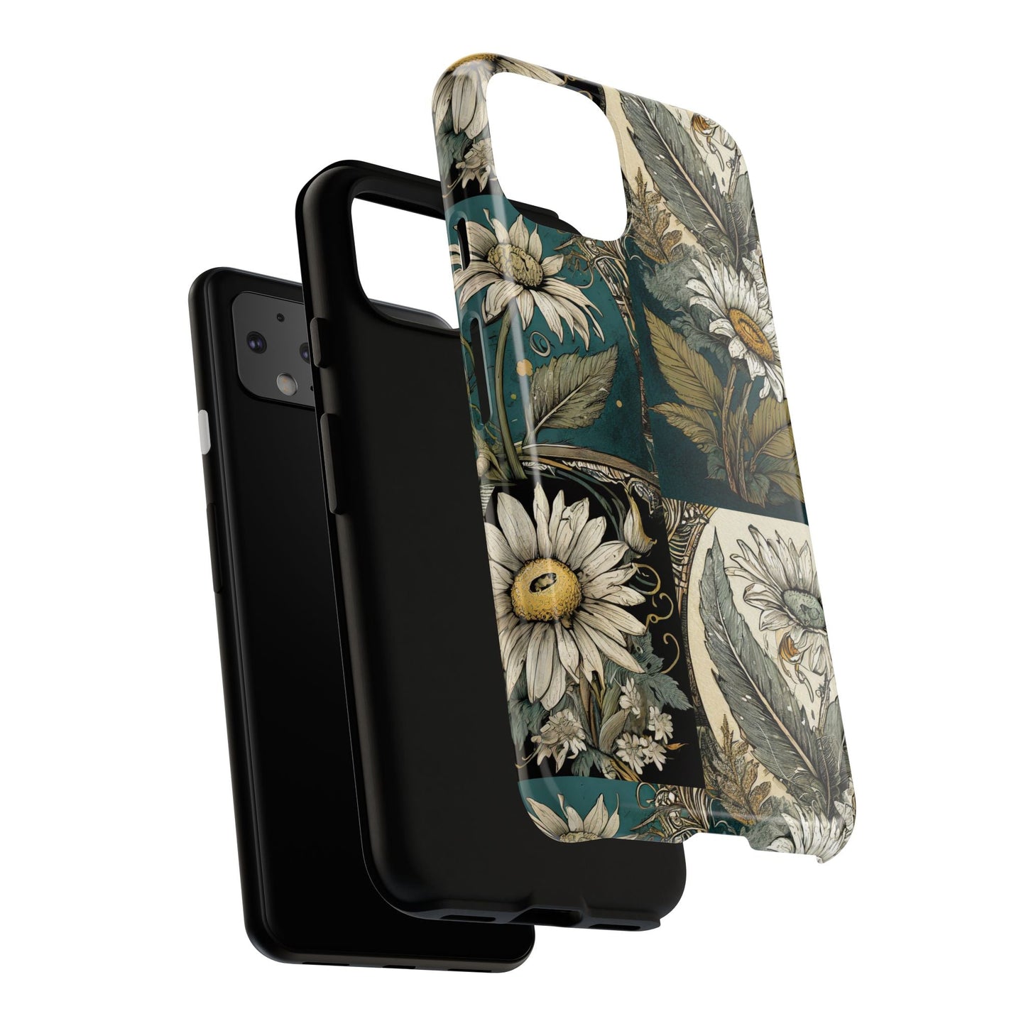 Abstract Teal Daisy Tough Phone Case