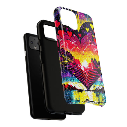 Vibrant Heart Sunset Tough Phone Case