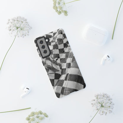 Abstract Checker Print Tough Phone Case