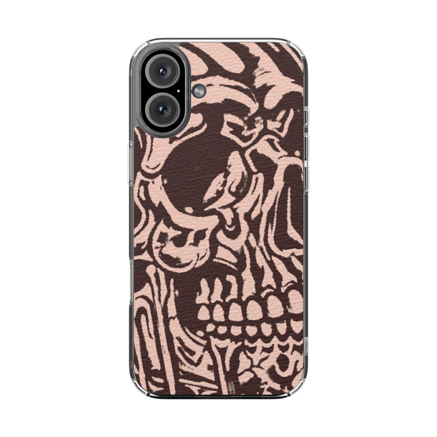 Gothic Abstract Skull Clear Phone Case