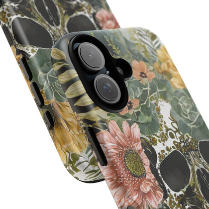 Floral Skull Tough Phone Case