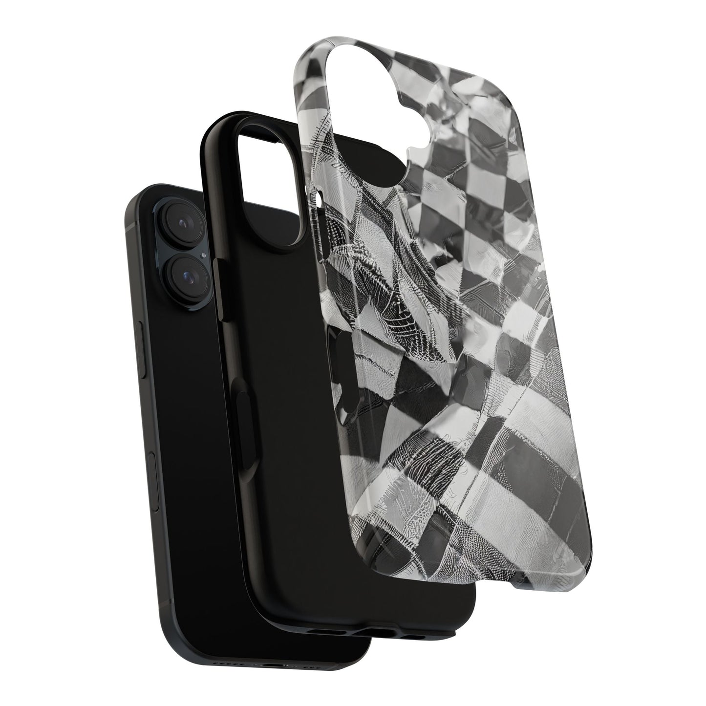 Abstract Checker Print Tough Phone Case