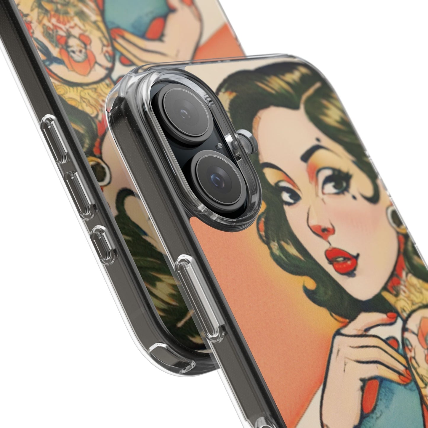 Retro Pin Up Clear Phone Case
