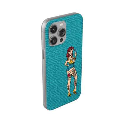 Sassy Pin-Up Stupid Boys Teal Flexi Phone Case