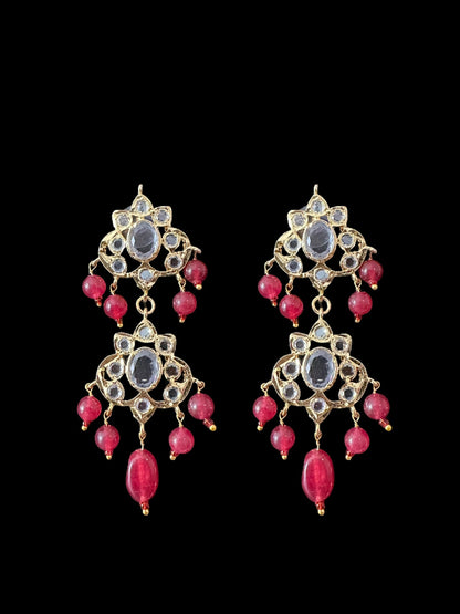SAT96 MALLIKA gold plated three layer necklace with earrings ( READY TO SHIP )