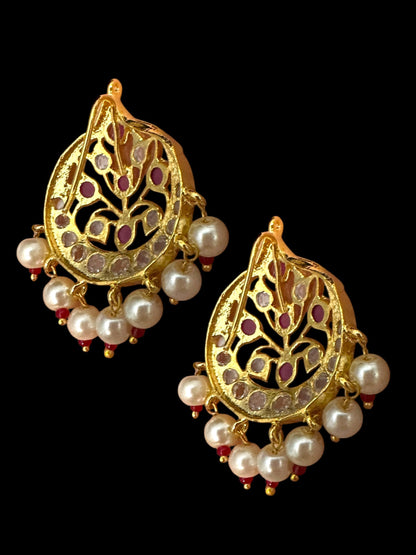 ET544 Asmee earrings in rubies (SHIPS IN 4 WEEKS )