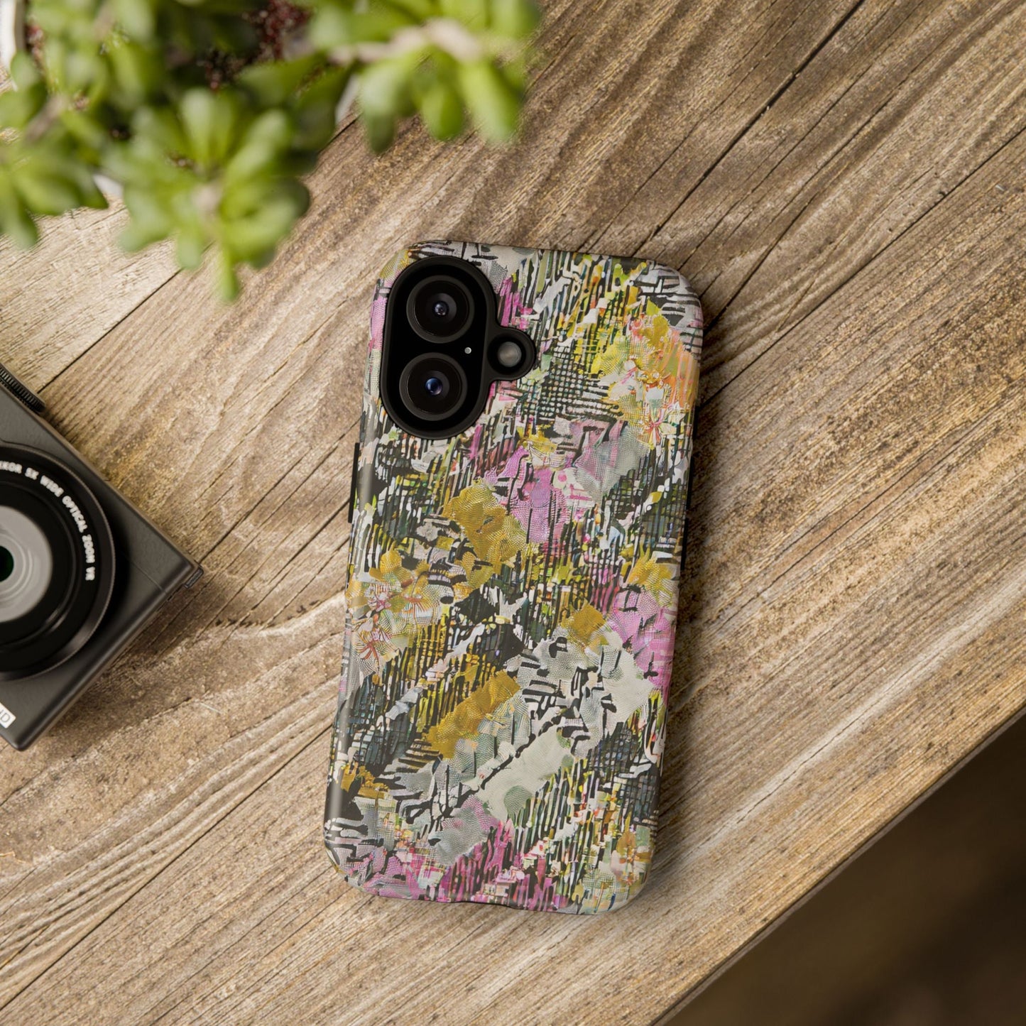 Purple Plaid Floral Artistic Tough Phone Case