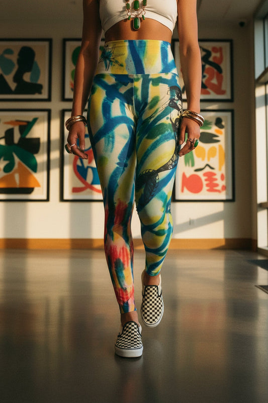 Mermaid at the Beach High Waisted Yoga Leggings