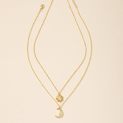 Layered Sun & Moon Necklace