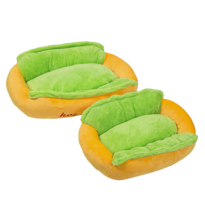 Hot Dog Plush Pet Bed