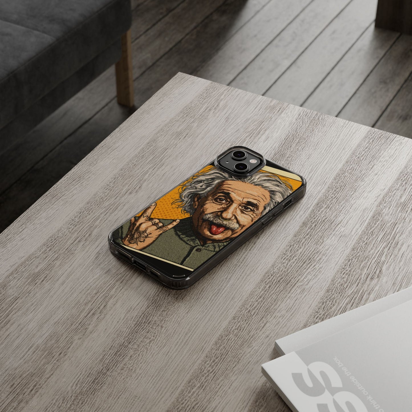 Edgy Einstein Clear Phone Cases