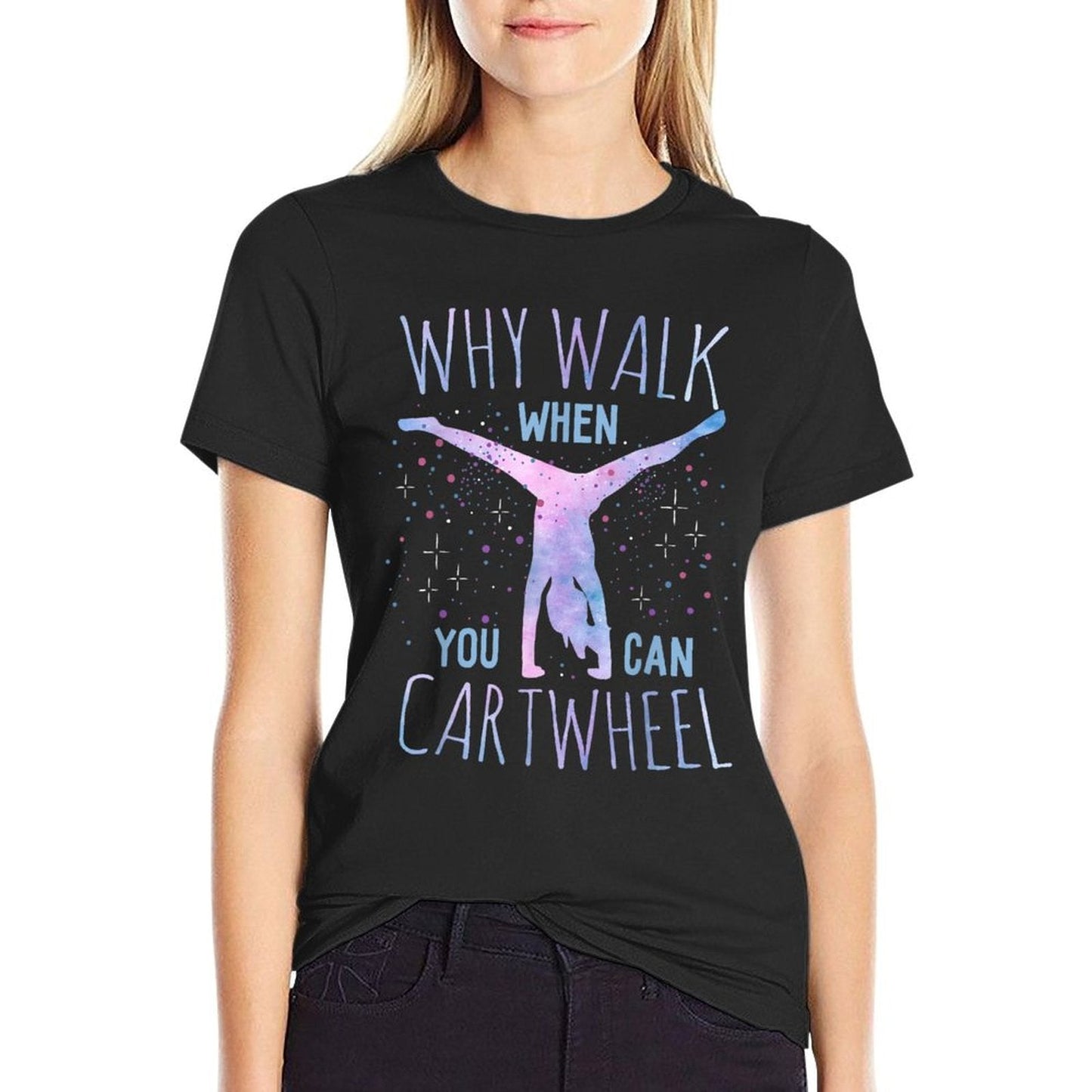 Cartwheel Gymnast Girl Classic Fit, Tie-Dye, - Black T-Shirt