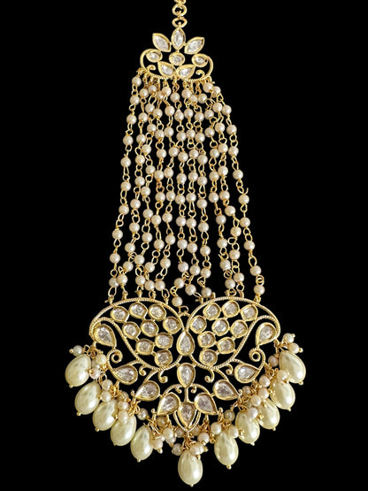 DJHR92 Gold plated high quality Polki jhoomar  ( READY TO SHIP )
