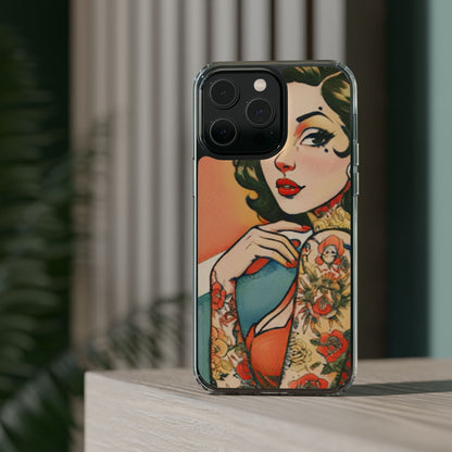 Retro Pin Up Clear Phone Case
