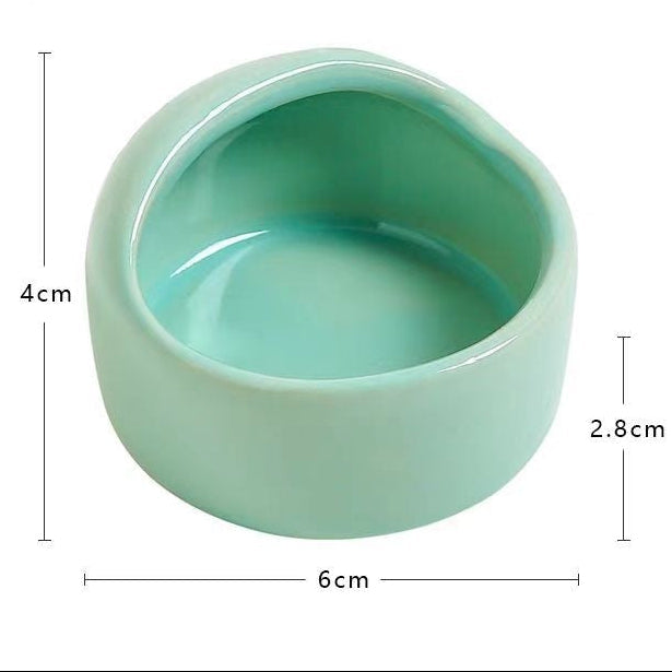 Glazed Ceramic Inward-Lip Feeder Dish