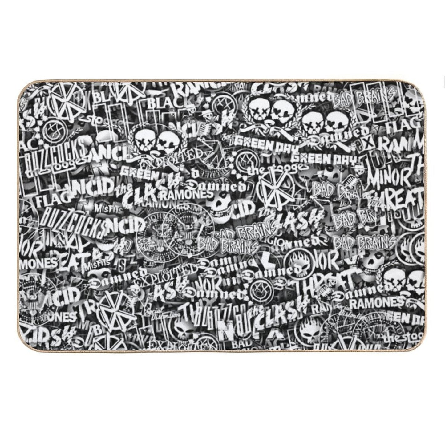 Punk-Rock Bands. Stickerbombing Bath Mat