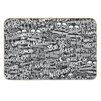 Punk-Rock Bands. Stickerbombing Bath Mat