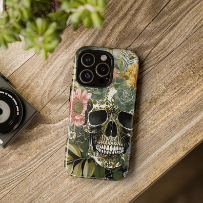 Floral Skull Tough Phone Case