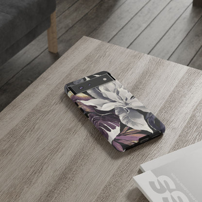 White & Plum Floral Tough Phone Case