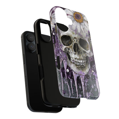 Plum Skull and Daisy Tough Phone Case