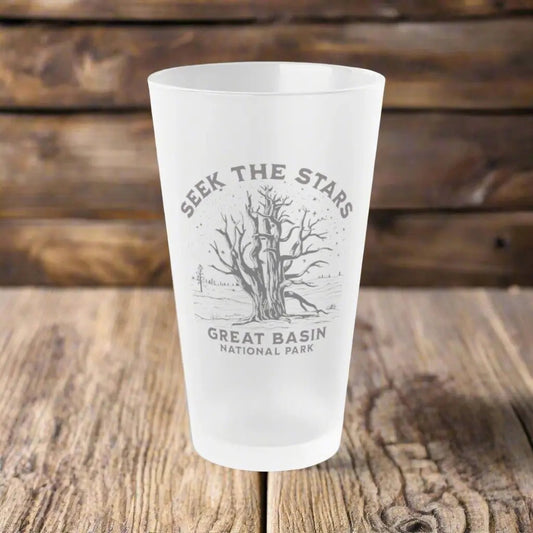 Great Basin National Park Frosted Pint Glass 16oz Seek The Stars