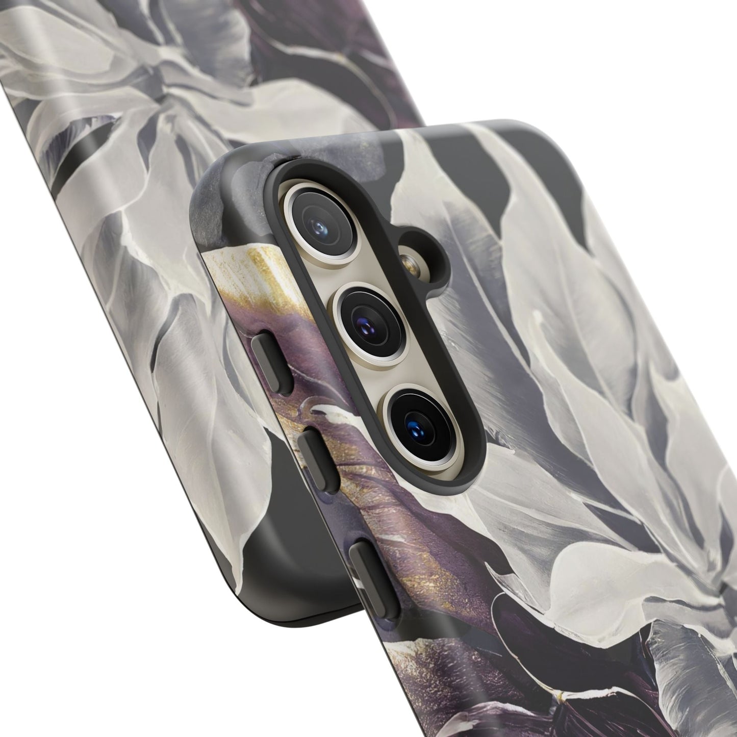 White & Plum Floral Tough Phone Case