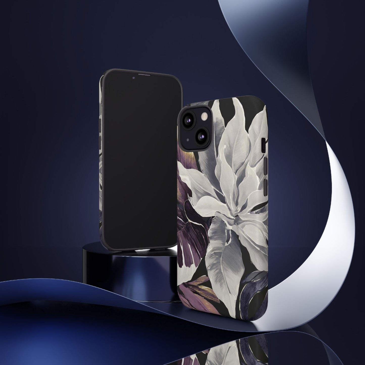 White & Plum Floral Tough Phone Case
