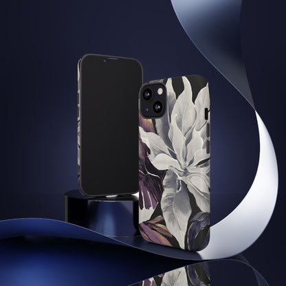 White & Plum Floral Tough Phone Case