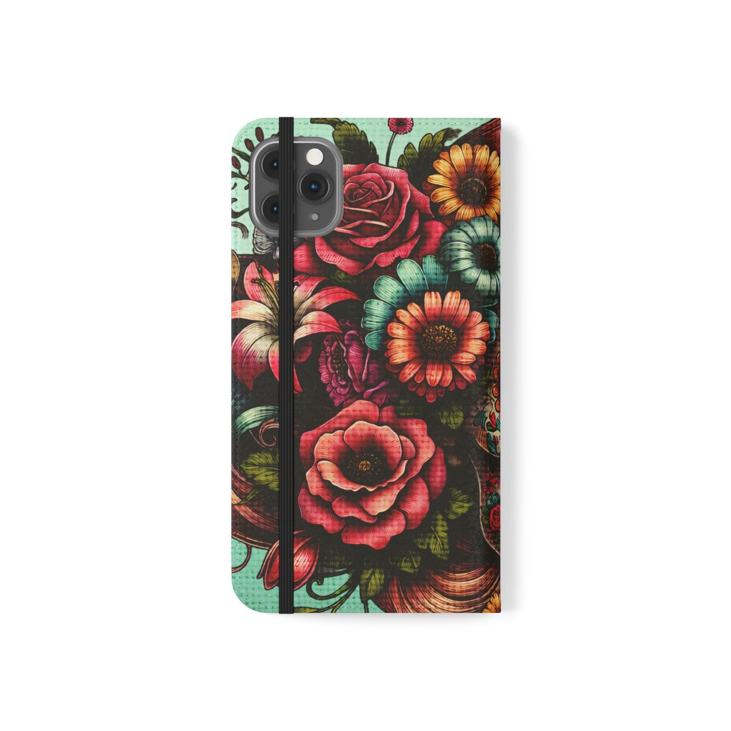Sugar Skull Flip Wallet Phone Case