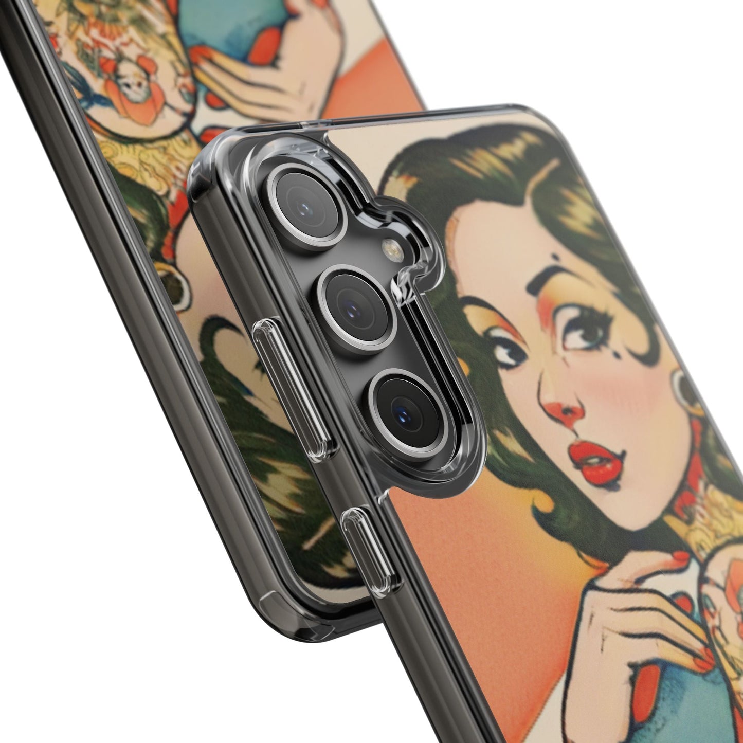 Retro Pin Up Clear Phone Case